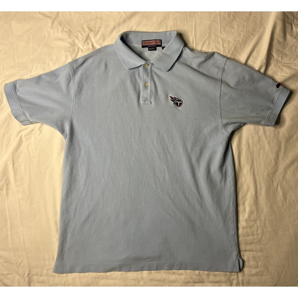 Vineyard Vines Tennessee Titans Polo Shirt Men's Size Medium Blue NFL Football